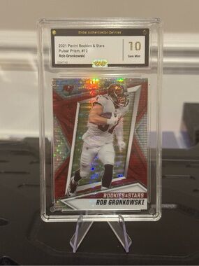🔥 2021 Rob Gronkowski Panini Rookies and Stars Pulsar Prizm. Graded 10
